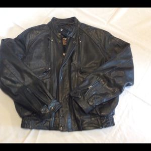 Harley Davidson Black Leather Jacket EUC size 44
